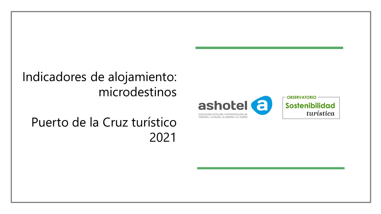 Indicadores del microdestino Puerto de la Cruz turístico año 2021