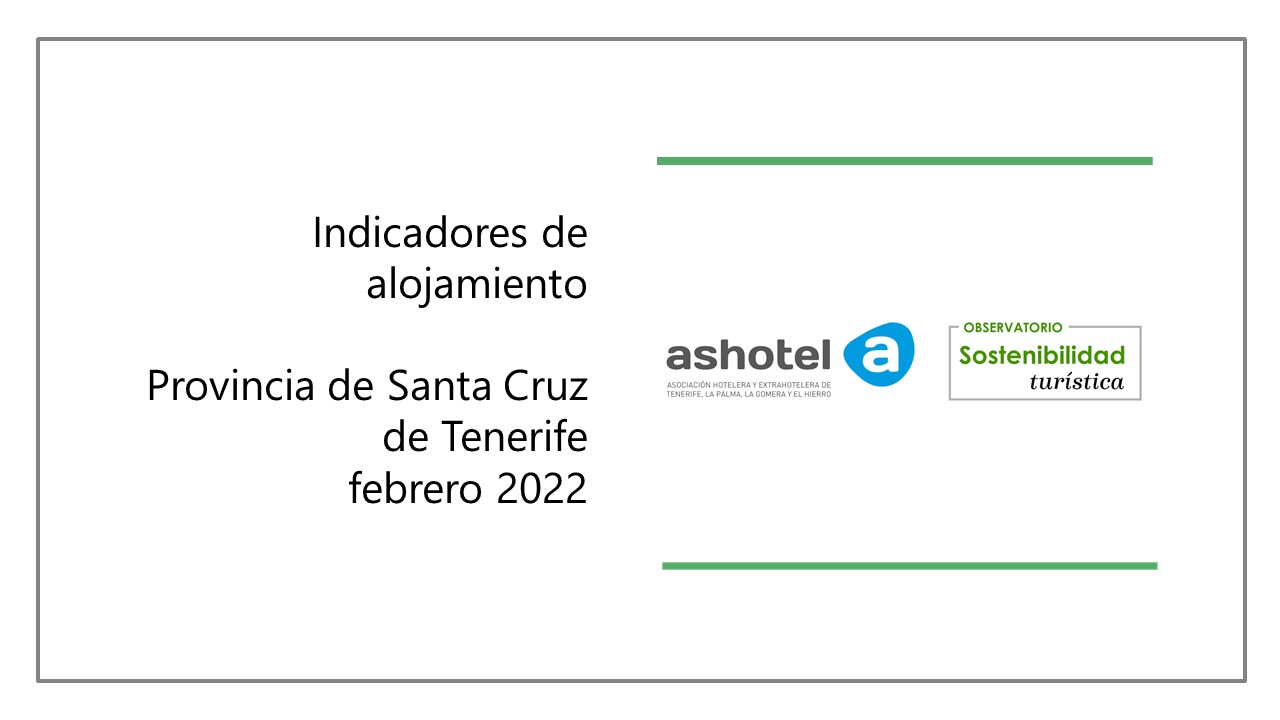 Indicadores de alojamiento provincia de Santa Cruz de Tenerife febrero de 2022.