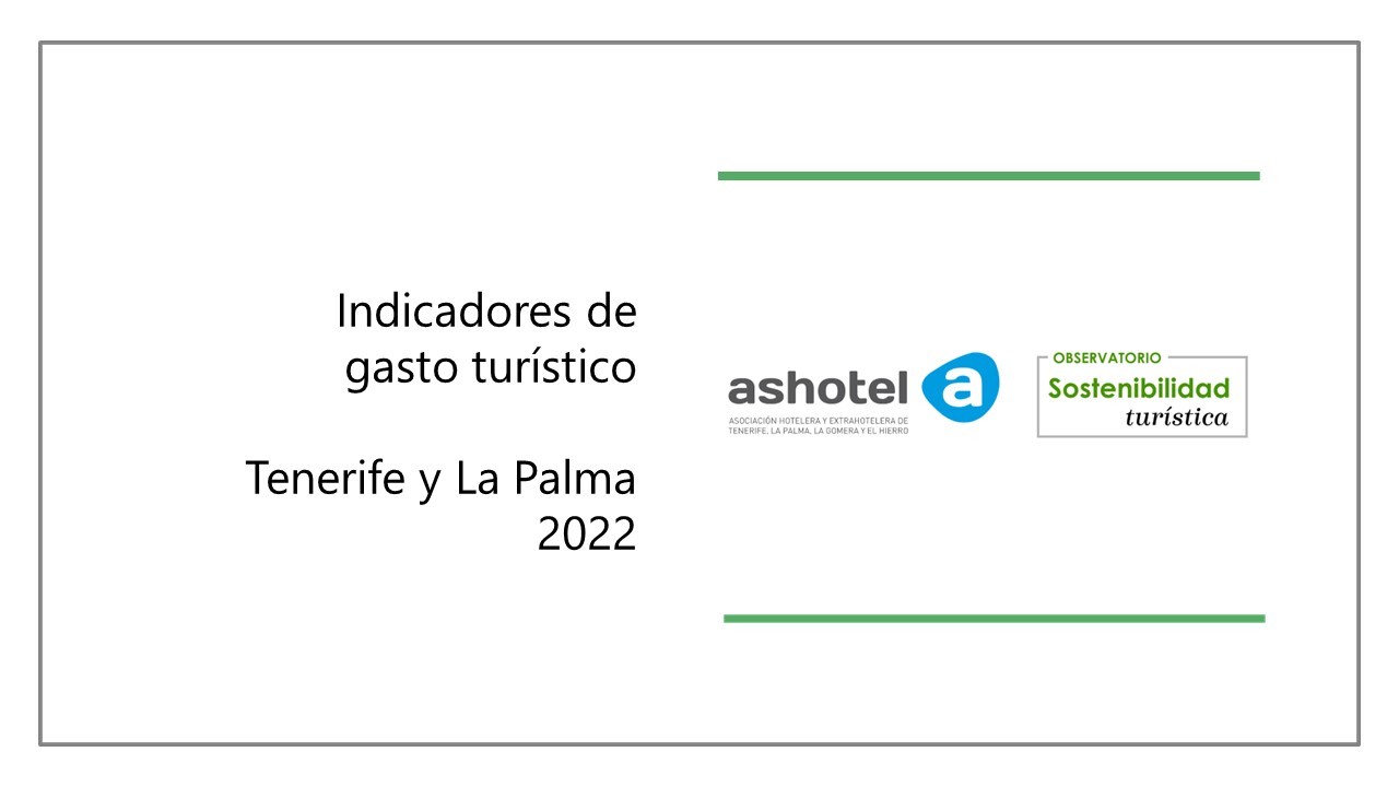 Indicadores de gasto gasto turístico Tenerife y La Palma año 2022.