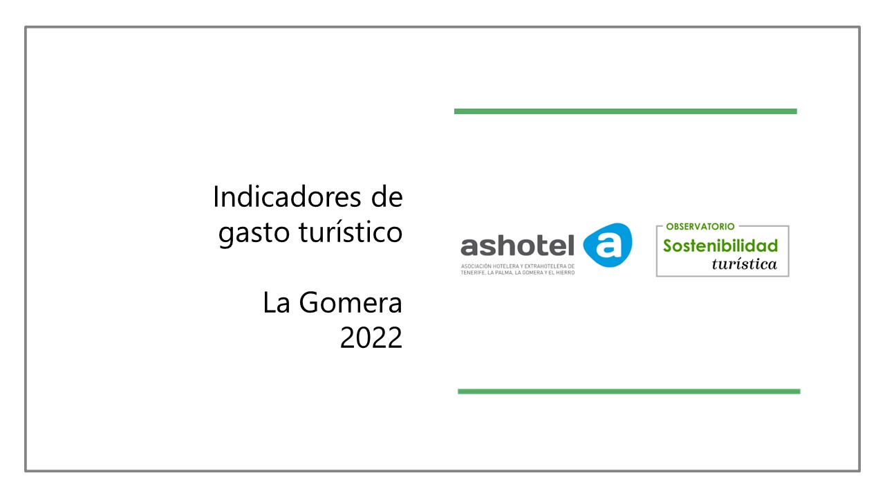 Indicadores de gasto turístico La Gomera año 2022.