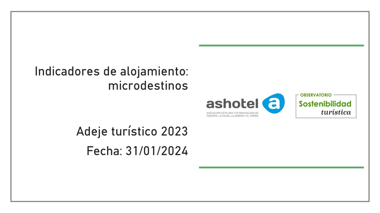 Indicadores del microdestino Adeje turístico año 2023