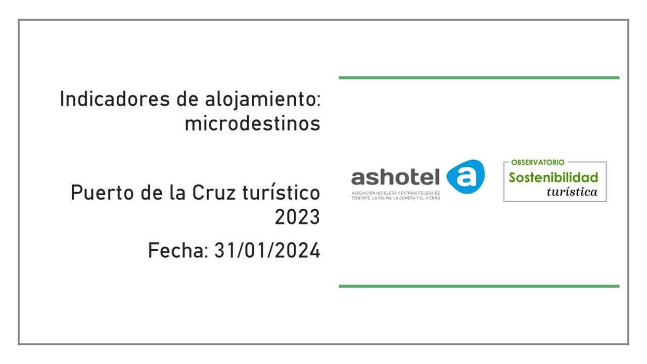 Indicadores del microdestino Puerto de la Cruz turístico año 2023