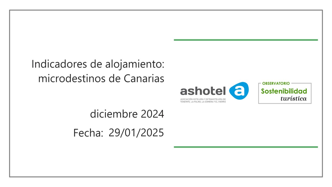 Indicadores de microdestinos de Canarias diciembre 2024