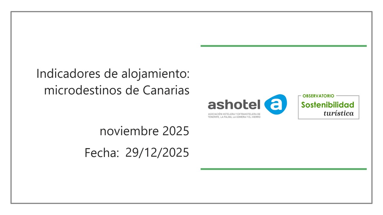 Indicadores de microdestinos de Canarias noviembre 2025